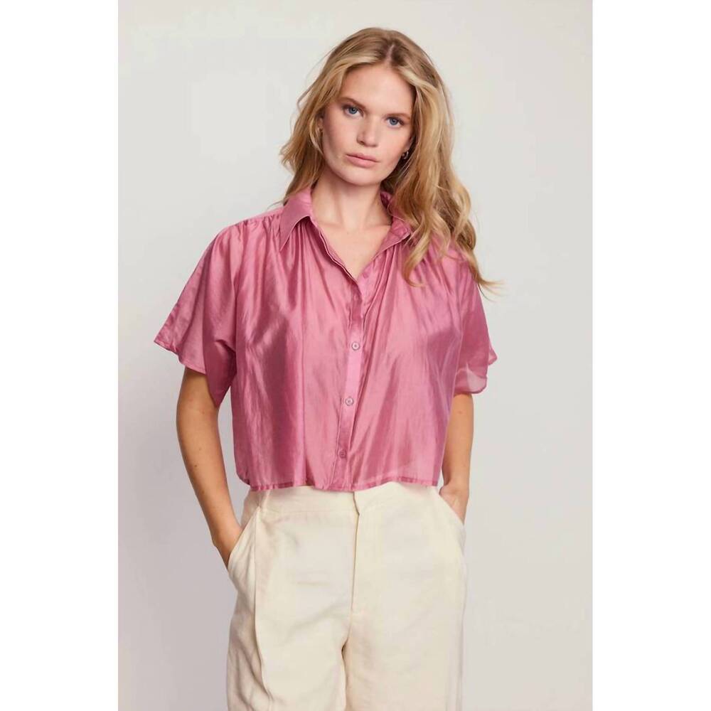 NEW THE SHIRT hayden short sleeve shirt in mauve